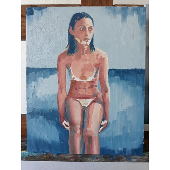 "Presence" Original oil painting on Cradled Wood Panel 8"w x 10"h x 1.5"d - Picture 7 of 7